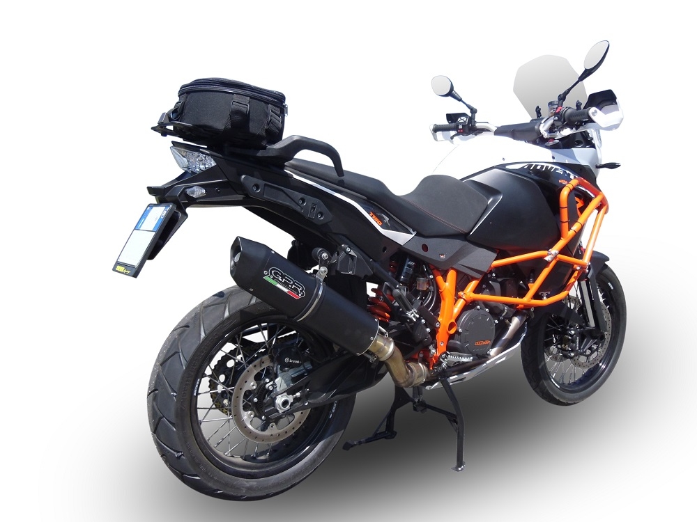 GPR pot echappement compatible avec  Ktm Lc 8 Adventure 1050 2015-2016, Furore Nero, Pot échappement racing, avec les tuyaux de liaison, article sans homologation 