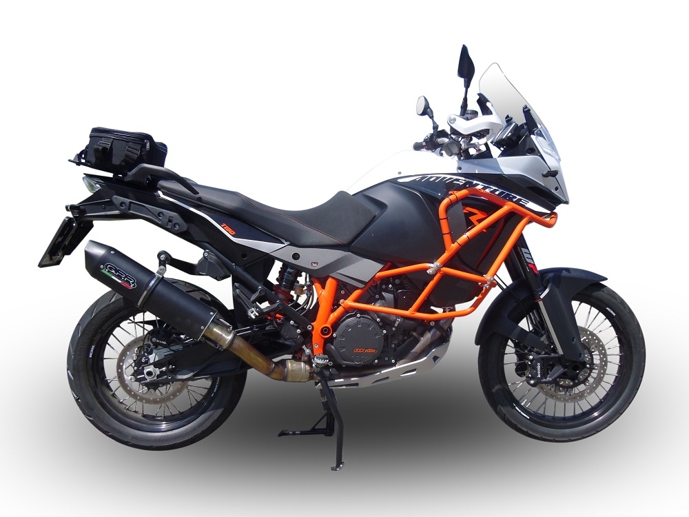 GPR pot echappement compatible avec  Ktm Lc 8 Adventure 1050 2015-2016, Furore Nero, Pot échappement racing, avec les tuyaux de liaison, article sans homologation 