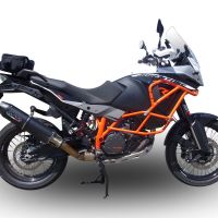 GPR pot echappement compatible avec  Ktm Lc 8 Adventure 1050 2015-2016, Furore Nero, Pot échappement racing, avec les tuyaux de liaison, article sans homologation 