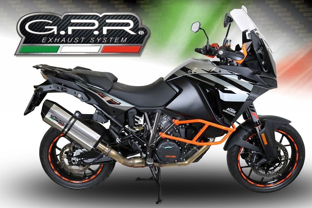 GPR pot echappement compatible avec  Ktm LC 8 Super Adventure 1290 - S - R - T 2017-2020, Sonic Titanium, Échappement légal, homologué,silencieux avec db killer amovible et tuyau de liaison spécifique 