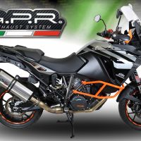 GPR pot echappement compatible avec  Ktm LC 8 Super Adventure 1290 - S - R - T 2017-2020, Sonic Titanium, Échappement légal, homologué,silencieux avec db killer amovible et tuyau de liaison spécifique 