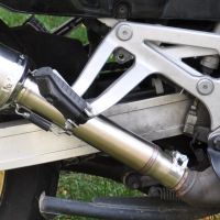 GPR pot echappement compatible avec  Honda Africa Twin NXR - XRV 750 Rd04  1990-1992, Satinox , Échappement légal, homologué,silencieux avec db killer amovible et tuyau de liaison spécifique 