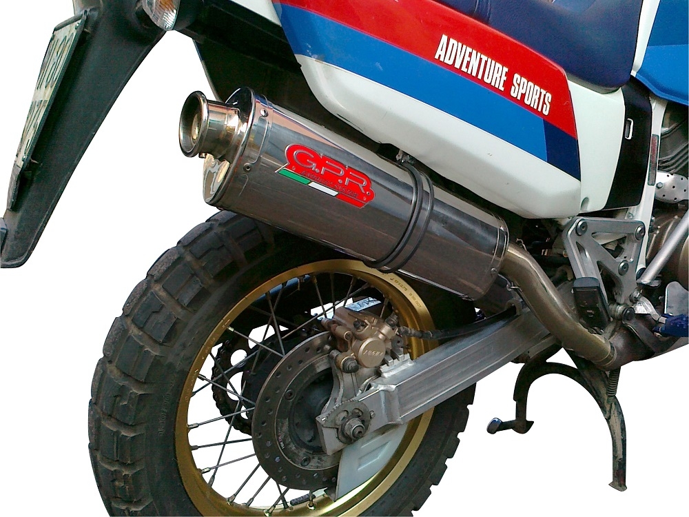 GPR pot echappement compatible avec  Honda Africa Twin NXR - XRV 750 Rd04  1990-1992, Trioval, Échappement légal, homologué,silencieux avec db killer amovible et tuyau de liaison spécifique 