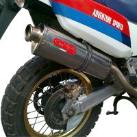 GPR pot echappement compatible avec  Honda Africa Twin NXR - XRV 750 Rd04  1990-1992, Trioval, Échappement légal, homologué,silencieux avec db killer amovible et tuyau de liaison spécifique 