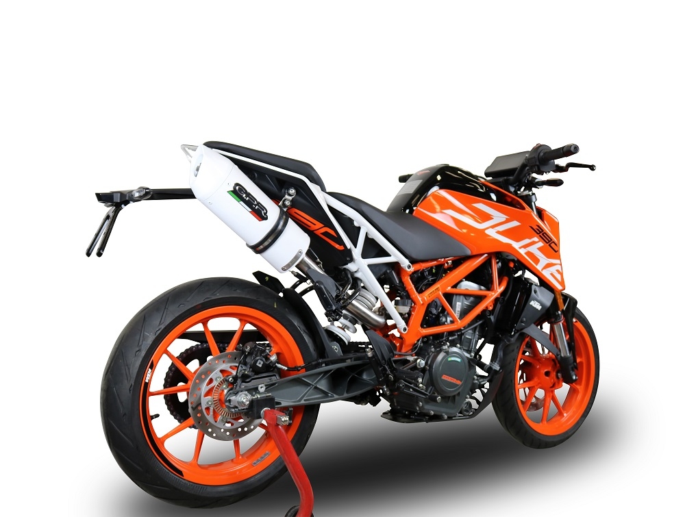 GPR pot echappement compatible avec  Ktm Rc 390 2017-2020, Albus Evo4, Pot Échappement slip-on homologué, légal, avec db killer amovible, tuyau de liaison et catalyseur 