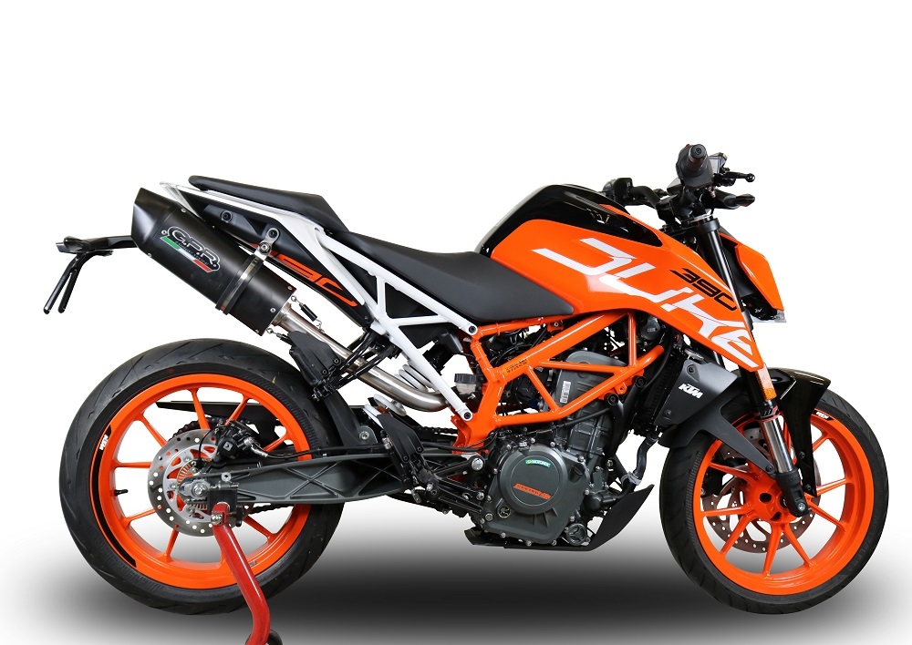 GPR pot echappement compatible avec  Ktm Rc 390 2017-2020, Furore Evo4 Nero, Échappement légal, homologué,silencieux avec catalyseur, db killer amovible et tuyau de liaison spécifique 