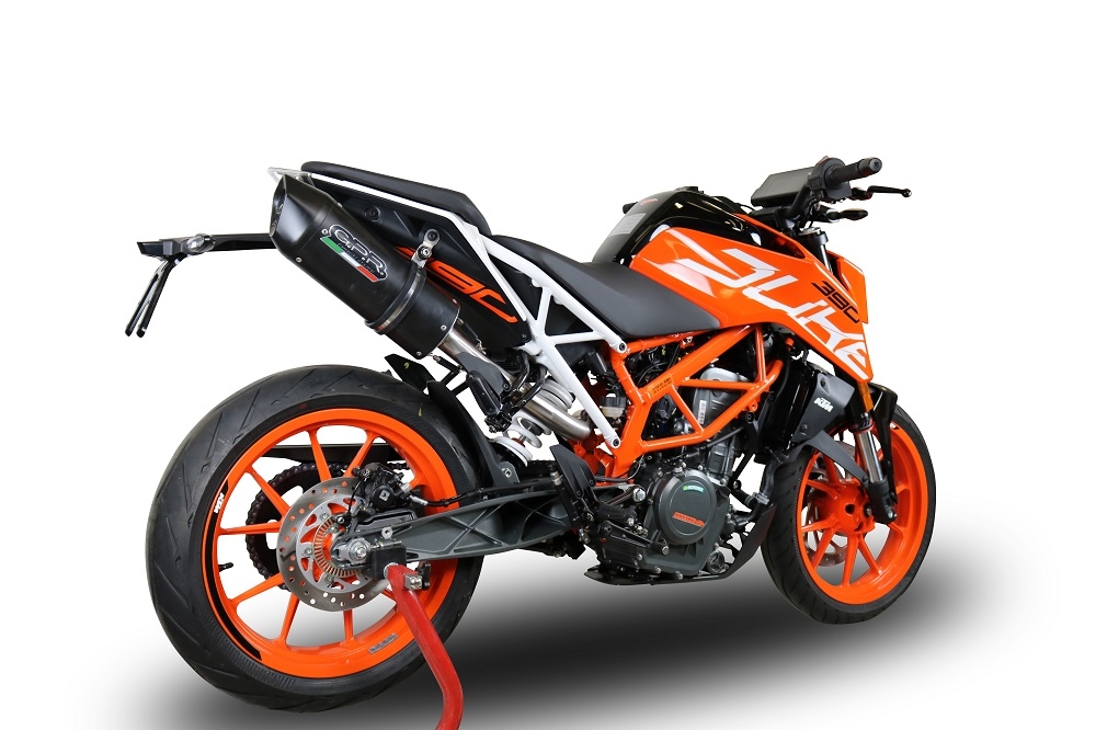 GPR pot echappement compatible avec  Ktm Rc 390 2017-2020, Furore Evo4 Nero, Échappement légal, homologué,silencieux avec catalyseur, db killer amovible et tuyau de liaison spécifique 