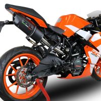 GPR pot echappement compatible avec  Ktm Rc 125 2017-2020, Furore Evo4 Nero, Échappement légal, homologué,silencieux avec catalyseur, db killer amovible et tuyau de liaison spécifique 