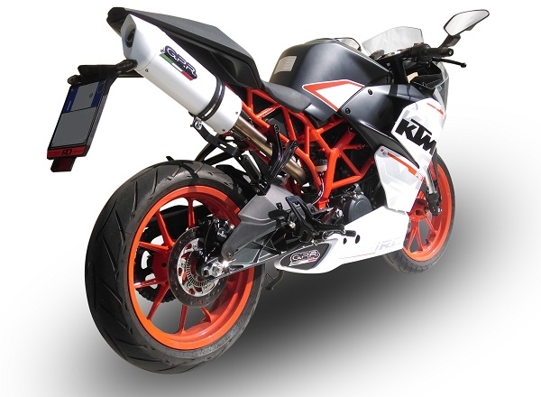 GPR pot echappement compatible avec  Ktm Rc 390 2015-2016, Albus Ceramic, Échappement légal, homologué,silencieux avec db killer amovible et tuyau de liaison spécifique 