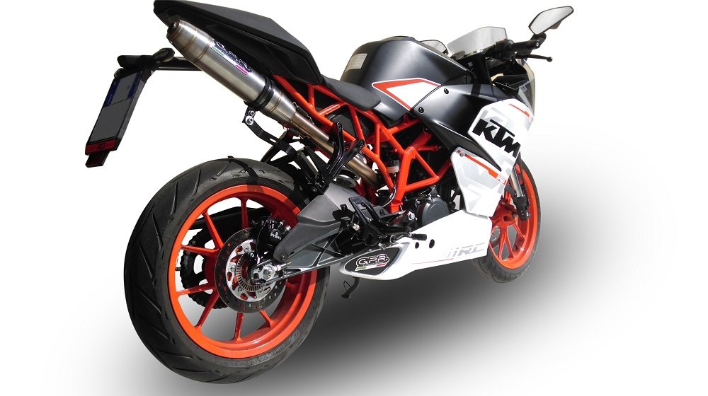 GPR pot echappement compatible avec  Ktm Rc 390 2015-2016, Deeptone Inox, Pot échappement racing, avec les tuyaux de liaison, article sans homologation 