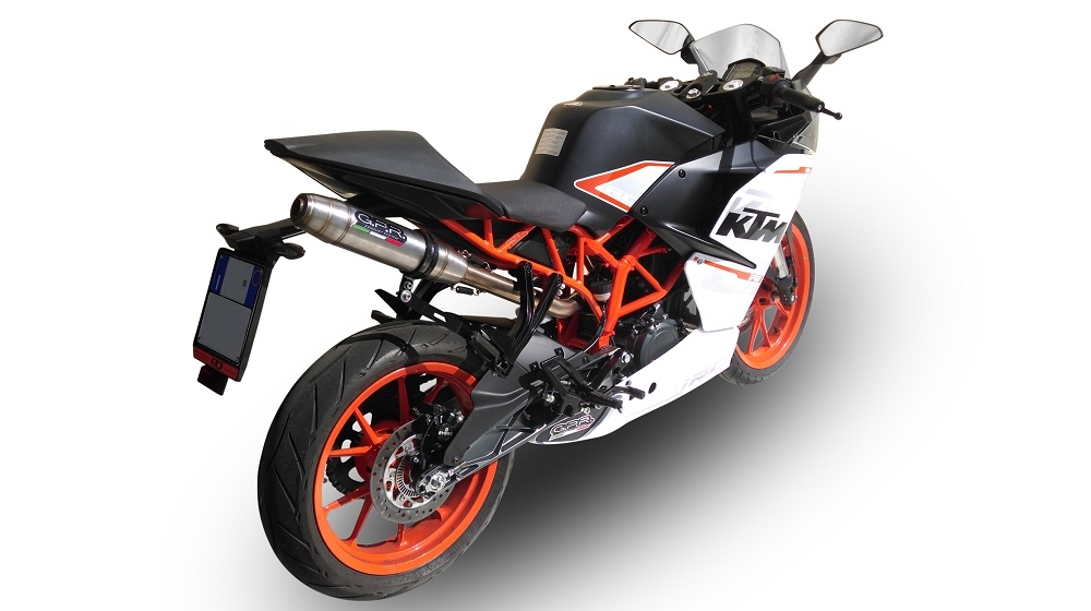 GPR pot echappement compatible avec  Ktm Rc 390 2015-2016, Deeptone Inox, Pot échappement racing, avec les tuyaux de liaison, article sans homologation 