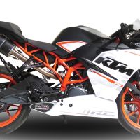 GPR pot echappement compatible avec  Ktm Rc 390 2015-2016, Furore Nero, Pot Échappement slip-on homologué, légal, avec db killer amovible, tuyau de liaison et catalyseur 