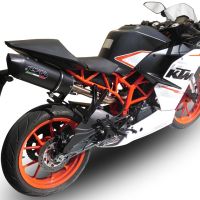 GPR pot echappement compatible avec  Ktm Rc 390 2015-2016, Furore Nero, Pot Échappement slip-on homologué, légal, avec db killer amovible, tuyau de liaison et catalyseur 