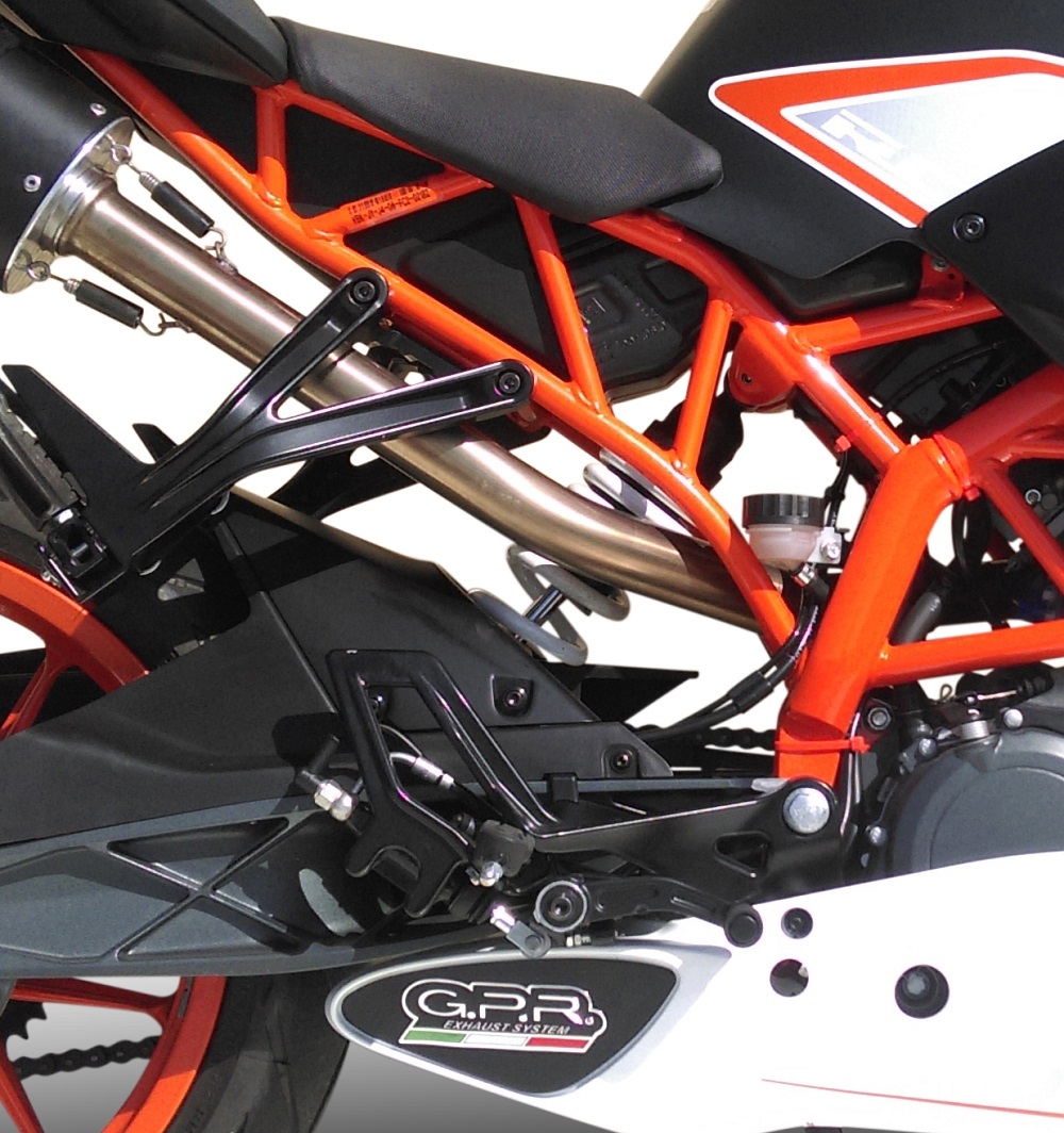 GPR pot echappement compatible avec  Ktm Rc 390 2015-2016, Furore Nero, Pot échappement racing, avec les tuyaux de liaison, article sans homologation 