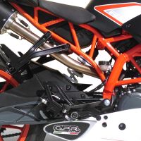 GPR pot echappement compatible avec  Ktm Rc 390 2015-2016, Furore Nero, Pot échappement racing, avec les tuyaux de liaison, article sans homologation 