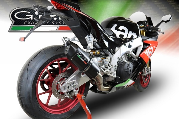 GPR pot echappement compatible avec  Aprilia Tuono V4 1100 -Rr -Factory 2015-2016, Furore Nero, Pot échappement racing, avec les tuyaux de liaison, article sans homologation 