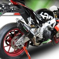 GPR pot echappement compatible avec  Aprilia Tuono V4 1100 -Rr -Factory 2015-2016, Furore Nero, Pot échappement racing, avec les tuyaux de liaison, article sans homologation 