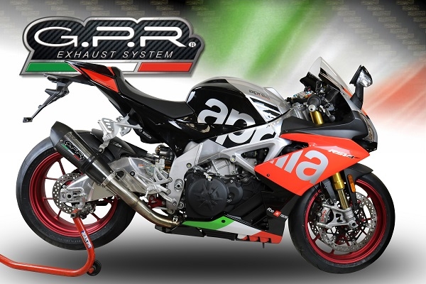 GPR pot echappement compatible avec  Aprilia Rsv4 1100 Racing Factory 2019-2020, GP Evo4 Poppy, Échappement légal, homologué,silencieux avec catalyseur, db killer amovible et tuyau de liaison spécifique 