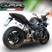 GPR pot echappement compatible avec  Mv Agusta Brutale 750 S 2000-2006, Albus Ceramic, Échappement légal, homologué,silencieux avec db killer amovible et tuyau de liaison spécifique 