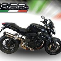 GPR pot echappement compatible avec  Mv Agusta Brutale 990 R 2010-2011, Gpe Ann. titanium, Échappement légal, homologué,silencieux avec db killer amovible et tuyau de liaison spécifique 