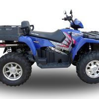 GPR pot echappement compatible avec  Polaris Sportsman 800 X2 2007-2010  2007-2010, Deeptone Atv, Échappement légal, homologué,silencieux avec db killer amovible et tuyau de liaison spécifique 