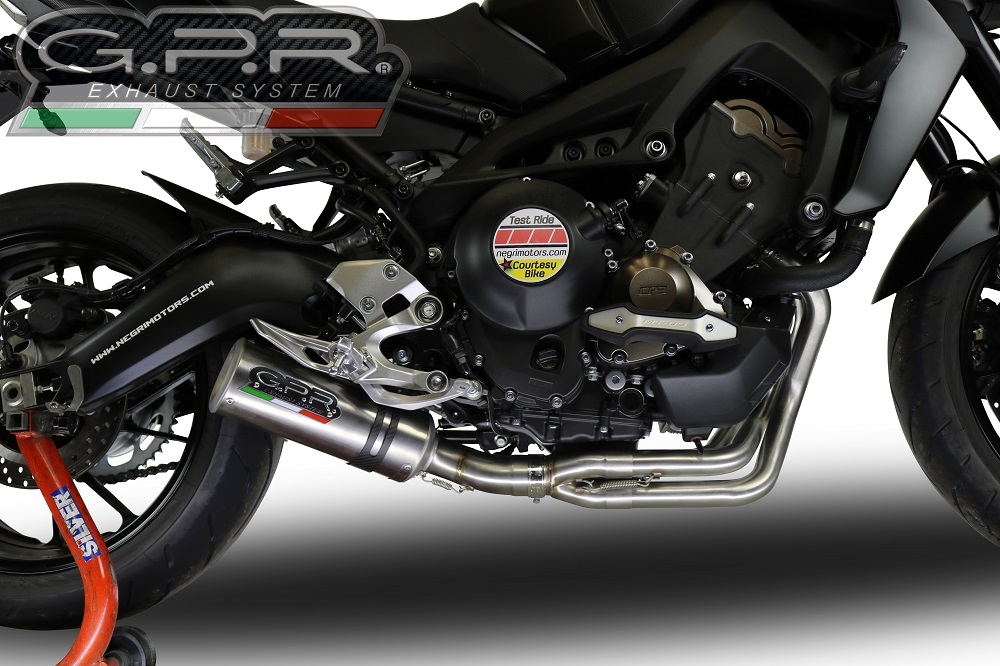 GPR pot echappement compatible avec  Yamaha Mt-09 Tracer 900 2015-2016, M3 Inox , Homologué et légal, système d'échappement complet avec catalyseur et db killer amovible 