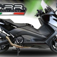 GPR pot echappement compatible avec  Yamaha T-Max 560 2020-2021, Furore Evo4 Nero, Homologué et légal, système d'échappement complet avec catalyseur et db killer amovible 