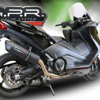 GPR pot echappement compatible avec  Yamaha T-Max 560 2020-2021, Furore Evo4 Nero, Homologué et légal, système d'échappement complet avec catalyseur et db killer amovible 