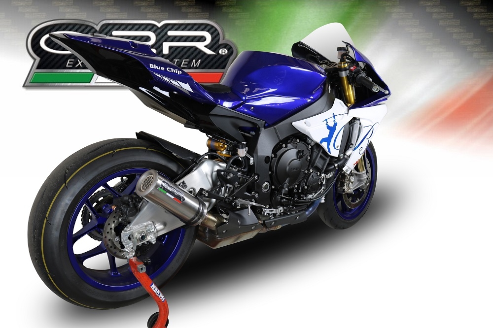 GPR pot echappement compatible avec  Yamaha Yzf R1-R1-M 2015-2016, M3 Inox , Échappement légal, homologué,silencieux avec db killer amovible et tuyau de liaison spécifique 