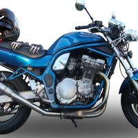 GPR pot echappement compatible avec  Suzuki Gsf 650 Bandit - S  2005-2006, Deeptone Inox, Échappement légal, homologué,silencieux avec db killer amovible et tuyau de liaison spécifique 