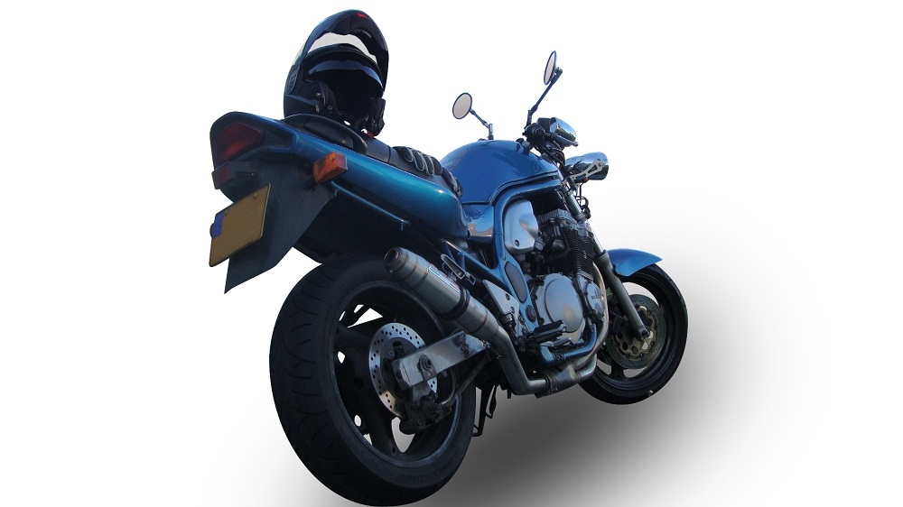 GPR pot echappement compatible avec  Suzuki Gsf 650 Bandit - S  2005-2006, Deeptone Inox, Échappement légal, homologué,silencieux avec db killer amovible et tuyau de liaison spécifique 