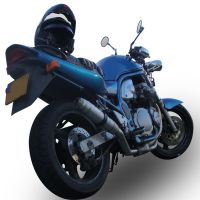 GPR pot echappement compatible avec  Suzuki Gsf 650 Bandit - S  2005-2006, Deeptone Inox, Échappement légal, homologué,silencieux avec db killer amovible et tuyau de liaison spécifique 