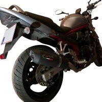 GPR pot echappement compatible avec  Suzuki Gsf 1200 Bandit - S  2005-2006, Furore Nero, Pot Échappement slip-on homologué, légal, avec db killer amovible, tuyau de liaison et catalyseur 