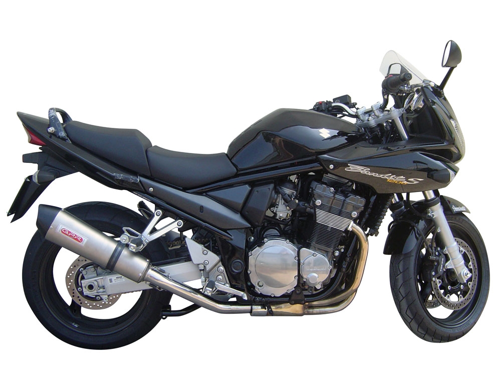 GPR pot echappement compatible avec  Suzuki Gsf 600 Bandit - S 1995-2005, Gpe Ann. titanium, Échappement légal, homologué,silencieux avec db killer amovible et tuyau de liaison spécifique 