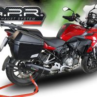 GPR pot echappement compatible avec  Benelli Trk 502 2017-2020, Furore Evo4 Nero, Pot Échappement slip-on homologué, légal, avec db killer amovible, tuyau de liaison et catalyseur 