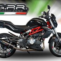 GPR pot echappement compatible avec  Benelli Bn 302 S 2017-2024, Furore Evo4 Nero, Échappement légal, homologué,silencieux avec db killer amovible et tuyau de liaison spécifique 