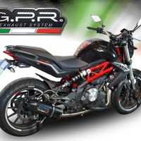 GPR pot echappement compatible avec  Benelli Bn 302 S 2017-2024, Furore Evo4 Nero, Échappement légal, homologué,silencieux avec db killer amovible et tuyau de liaison spécifique 