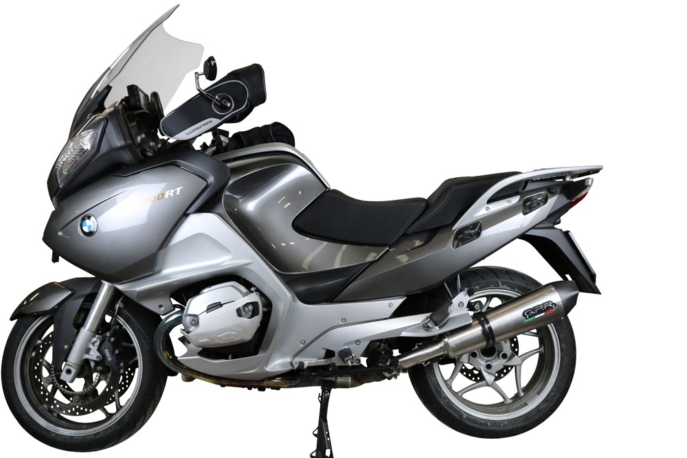 GPR pot echappement compatible avec  Bmw R 1200 Rt 2009-2013, Gpe Ann. titanium, Échappement légal, homologué,silencieux avec db killer amovible et tuyau de liaison spécifique 