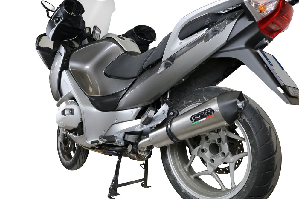 GPR pot echappement compatible avec  Bmw R 1200 Rt 2009-2013, Gpe Ann. titanium, Échappement légal, homologué,silencieux avec db killer amovible et tuyau de liaison spécifique 