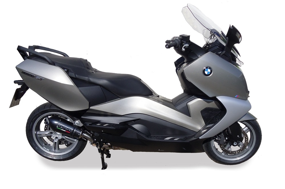 GPR pot echappement compatible avec  Bmw C 650 Gt 2012-2015, Gpe Ann. Poppy, Échappement légal, homologué,silencieux avec db killer amovible et tuyau de liaison spécifique 