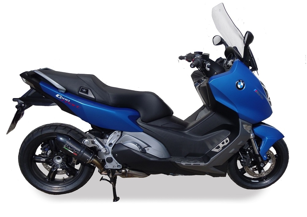 GPR pot echappement compatible avec  Bmw C 600 Sport 2012-2016, Gpe Ann. Poppy, Échappement légal, homologué,silencieux avec db killer amovible et tuyau de liaison spécifique 