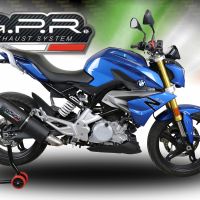 GPR pot echappement compatible avec  Bmw G 310 R 2017-2021, Furore Evo4 Nero, Homologué et légal, système d'échappement complet avec catalyseur et db killer amovible 