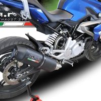 GPR pot echappement compatible avec  Bmw G 310 R 2017-2021, Furore Evo4 Nero, Homologué et légal, système d'échappement complet avec catalyseur et db killer amovible 