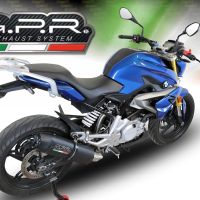 GPR pot echappement compatible avec  Bmw G 310 R 2017-2021, Furore Evo4 Nero, Homologué et légal, système d'échappement complet avec catalyseur et db killer amovible 