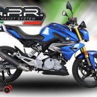 GPR pot echappement compatible avec  Bmw G 310 R 2022-2024, M3 Black Titanium, Homologué et légal, système d'échappement complet avec catalyseur et db killer amovible 