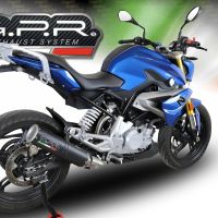 GPR pot echappement compatible avec  Bmw G 310 R 2022-2024, M3 Black Titanium, Homologué et légal, système d'échappement complet avec catalyseur et db killer amovible 