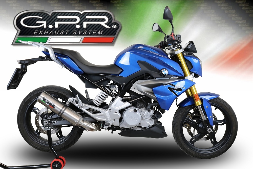 GPR pot echappement compatible avec  Bmw G 310 R 2022-2024, M3 Inox , Homologué et légal, système d'échappement complet avec catalyseur et db killer amovible 