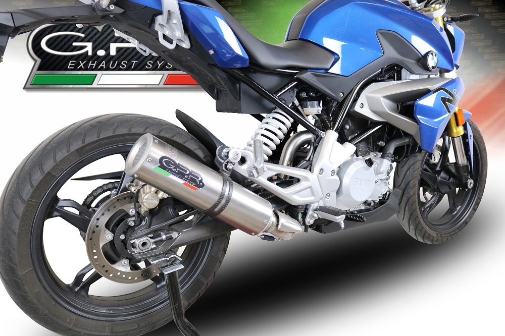 GPR pot echappement compatible avec  Bmw G 310 R 2022-2024, M3 Inox , Homologué et légal, système d'échappement complet avec catalyseur et db killer amovible 