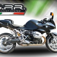 GPR pot echappement compatible avec  Bmw R 1200 S 2006-2008, Furore Poppy, Paire de pot d'échappement homologuées, livrées avec db killer amovible et raccords spécifiques 