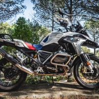 GPR pot echappement compatible avec  Bmw R 1250 Gs -Adventure 2019-2020, M3 Black Titanium, Échappement légal, homologué,silencieux avec db killer amovible et tuyau de liaison spécifique 